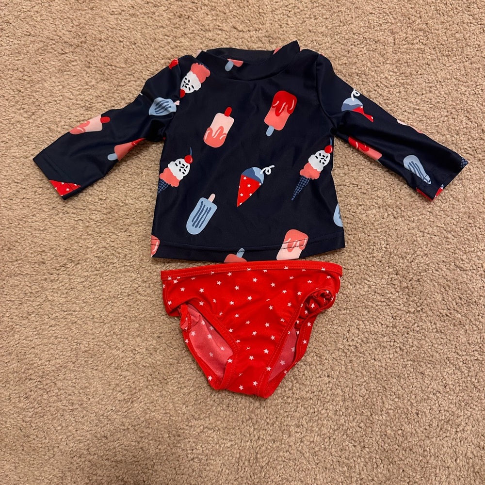The sweetest 4th of July baby girl swim